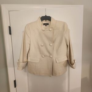 Talbots Cream Woven Tweed Jacket, 10P